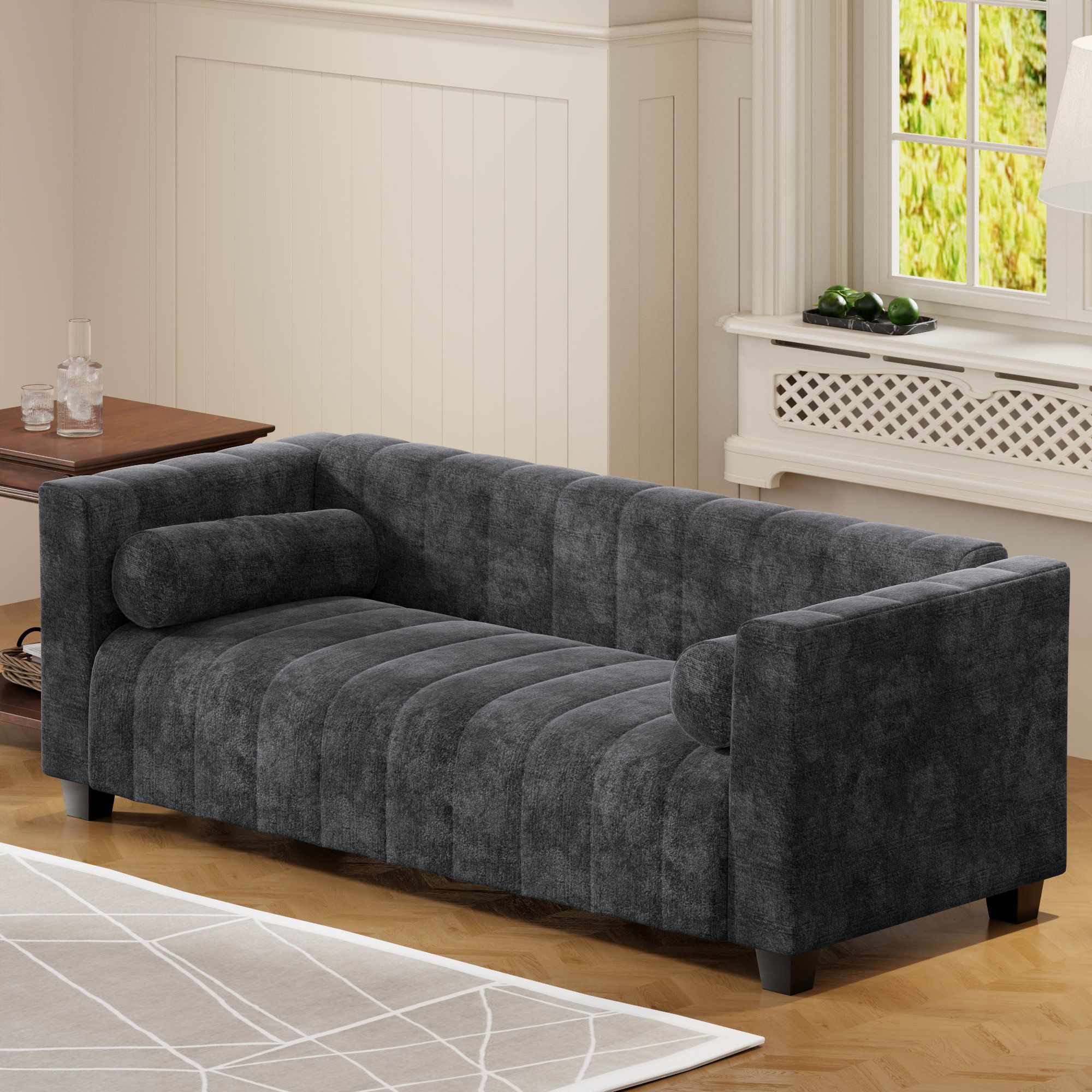 78.7 Inch Upholstered Sofa for Living Room, Bedroom, Salon, Simplified Style